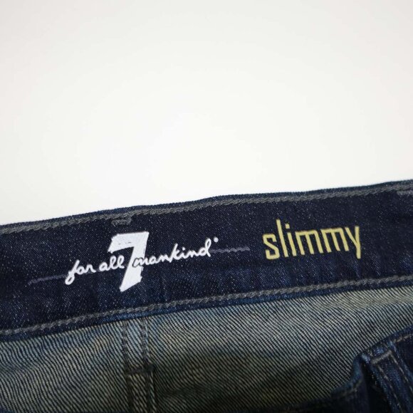 7 For All Mankind Men's Slimmy Slim Straight Jeans Size 40 x 34 NWT Bloomington - Picture 3 of 8